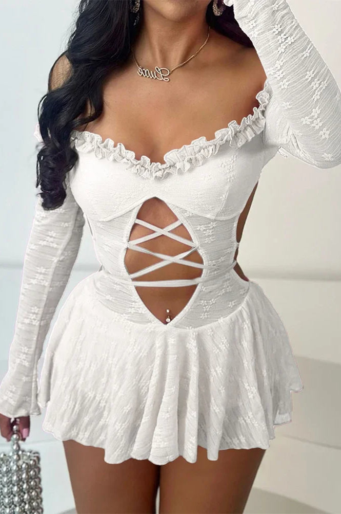 Lace Backless Bodycon Mini Dress