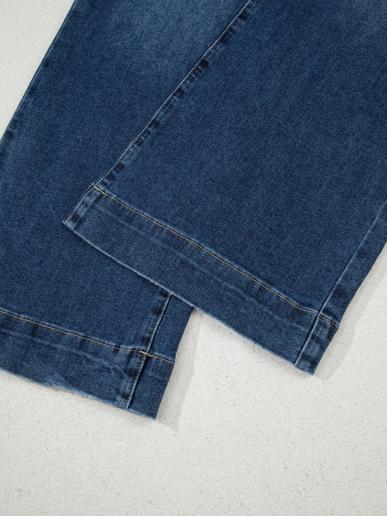 Cropped High Rise Wide Leg Jeans