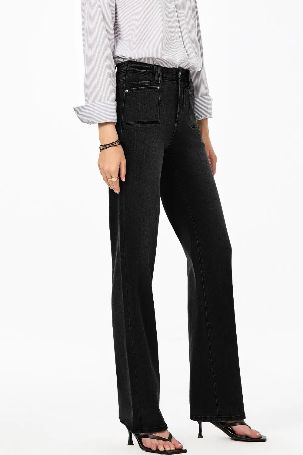 High-Waisted Wide-Leg Vintage Wash Jeans