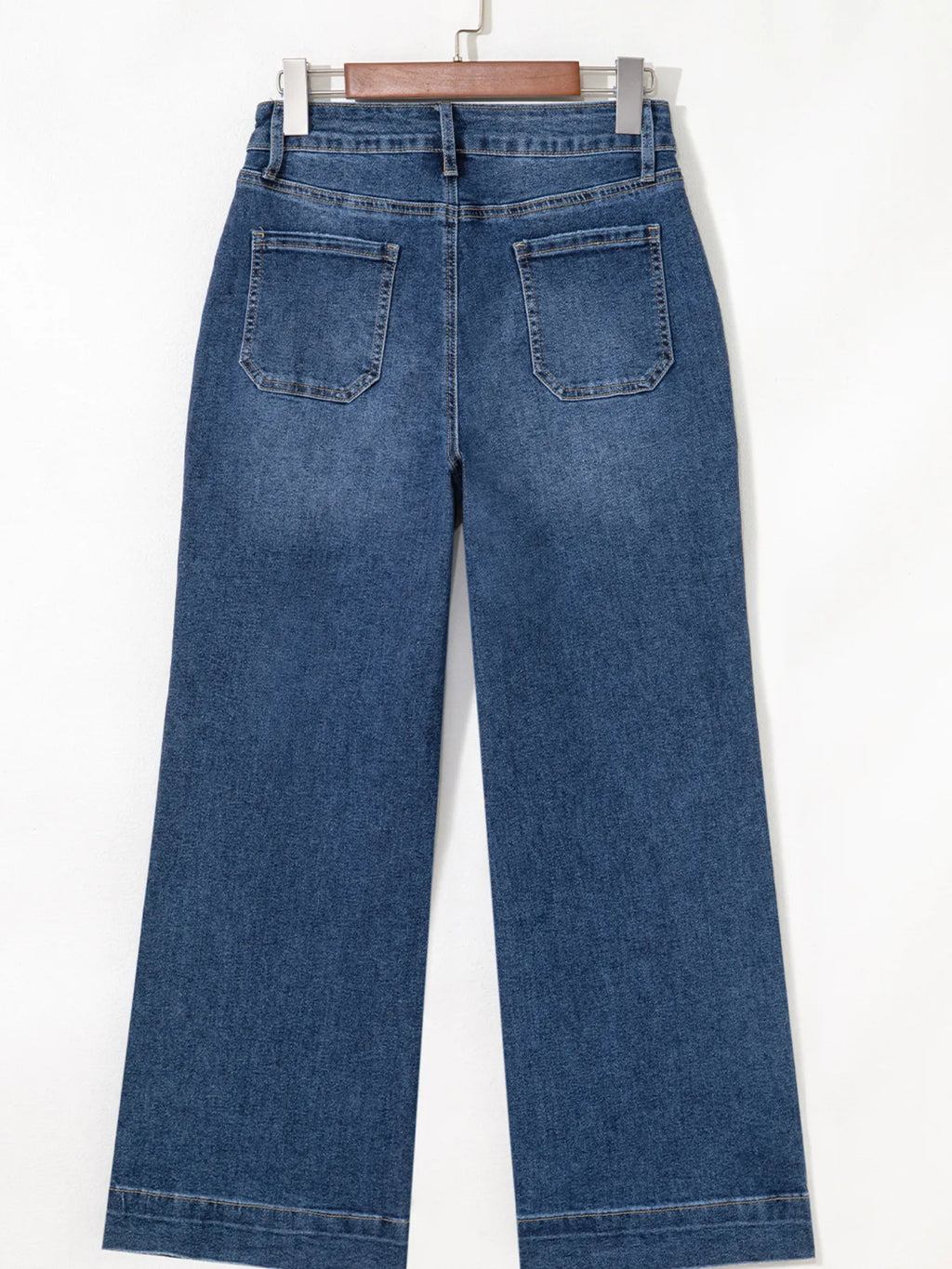 Cropped High Rise Wide Leg Jeans