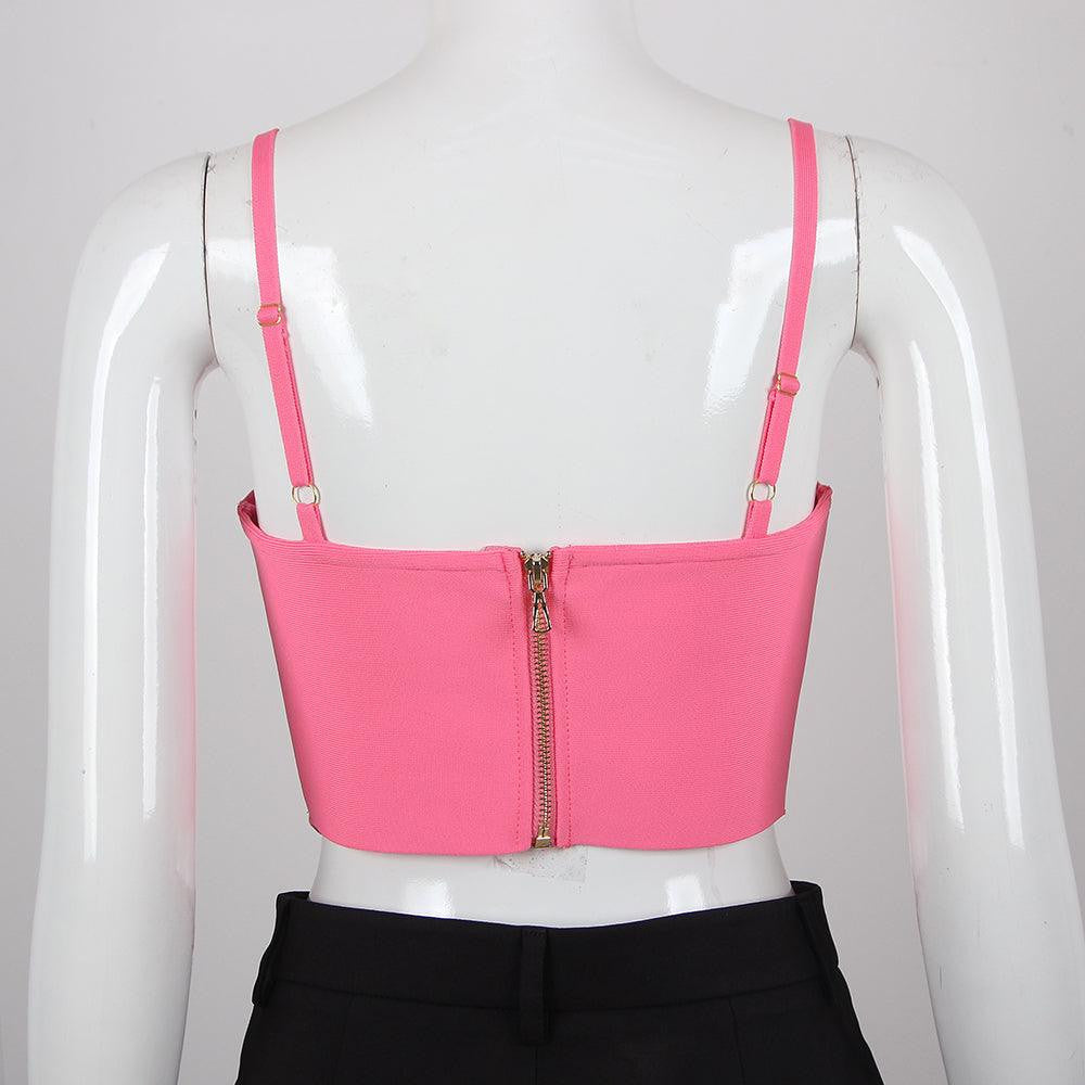 Enya Solid Zip Up Tank Top