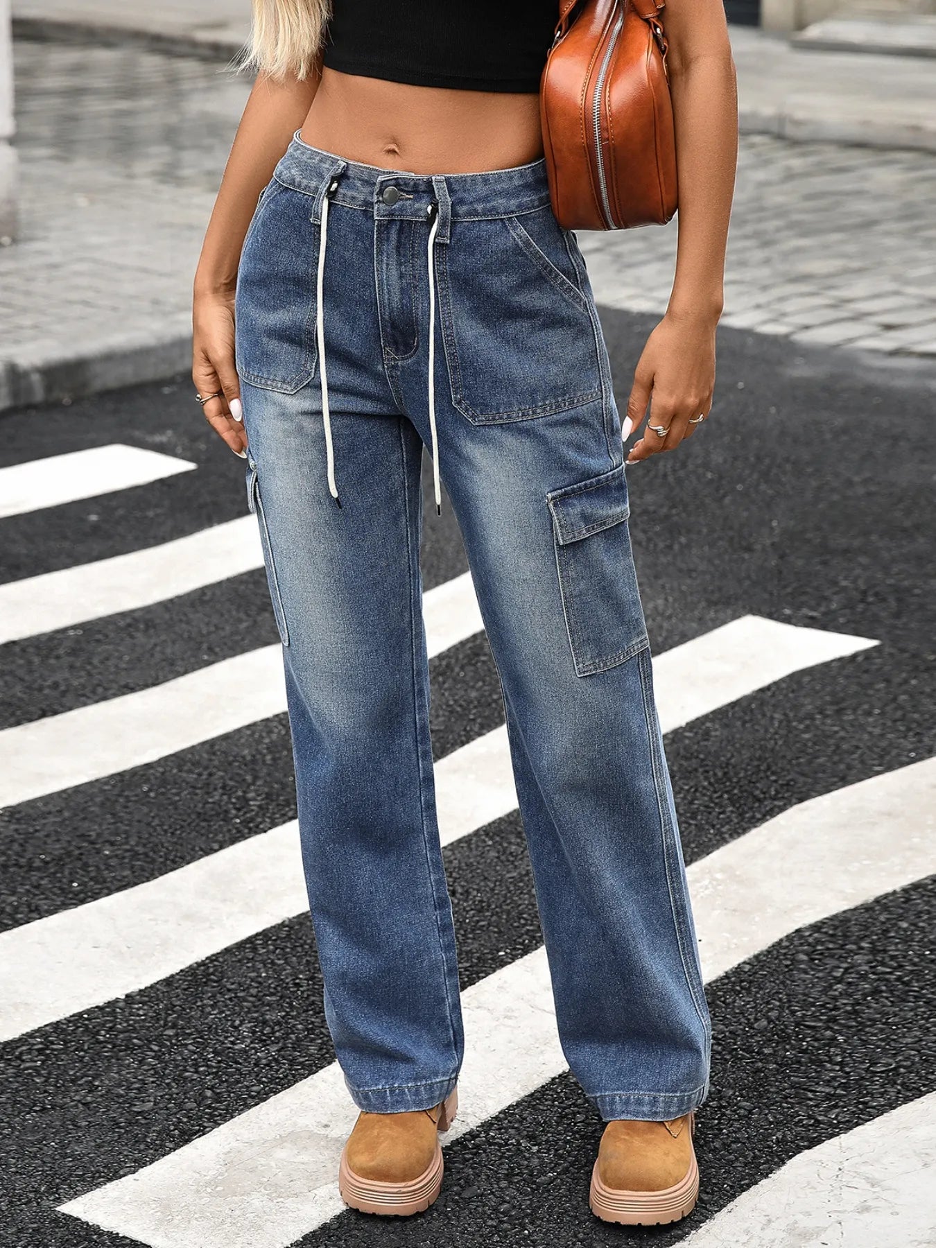 Wide Leg Cargo Jeans