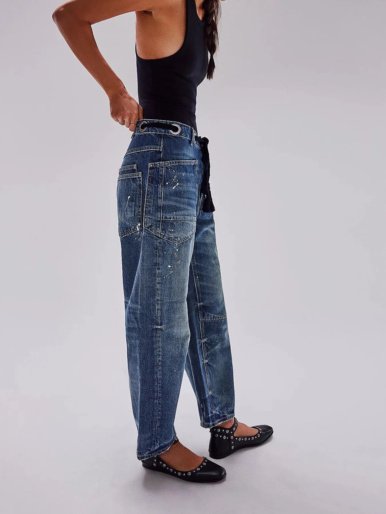 Washed Wide Leg Jeans
