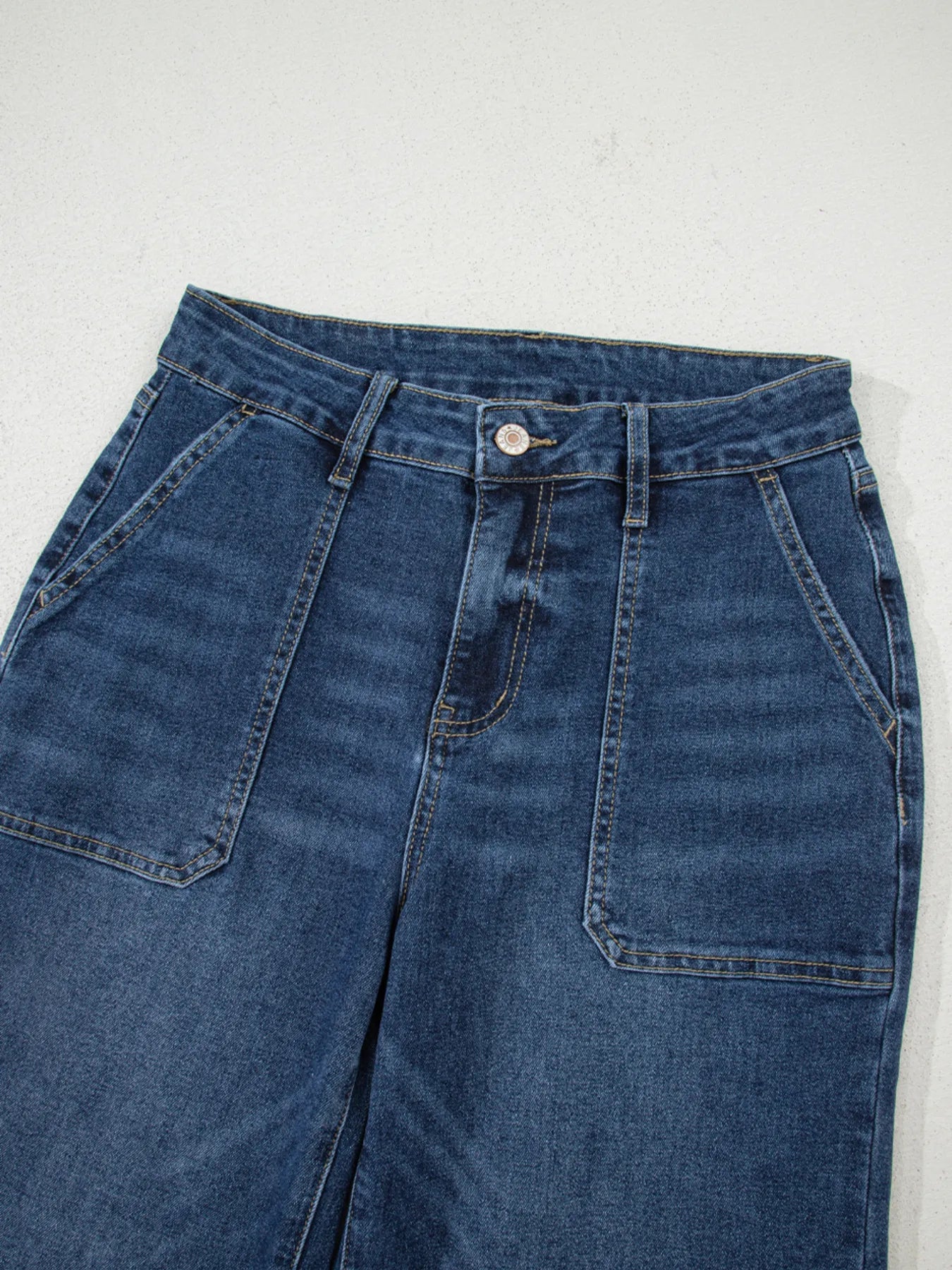 Cropped High Rise Wide Leg Jeans