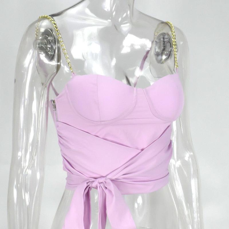Nicky Chain Strap Underwire Top